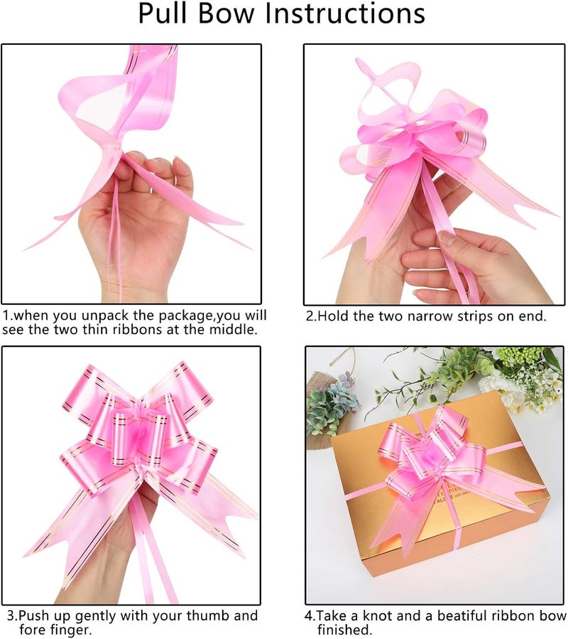 Pull Bows For Gift Wrapping Gift Bows Ribbons And Bows For Gift Wrapping，80 Pcs 5.5 Inch Bows For Gift Baskets Christmas Wedding Gift Wrap Birthday Present Large Gift Bows For Gift Wrapping - Image 3