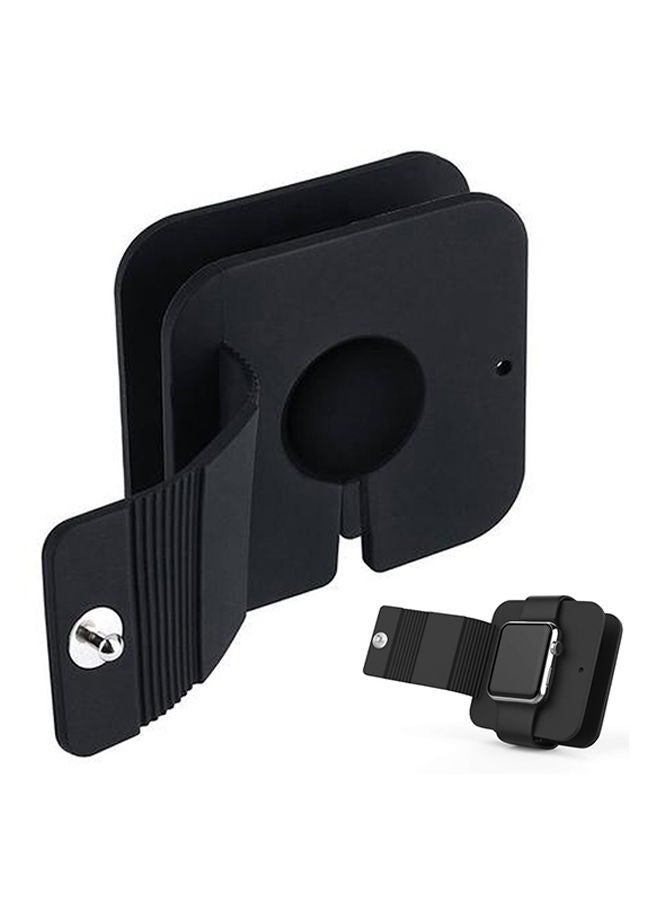 NIBEMINENT Charging Case Soft Silicone Charger Wallet For Apple Watch 38 & 42mm Black  - Image 1