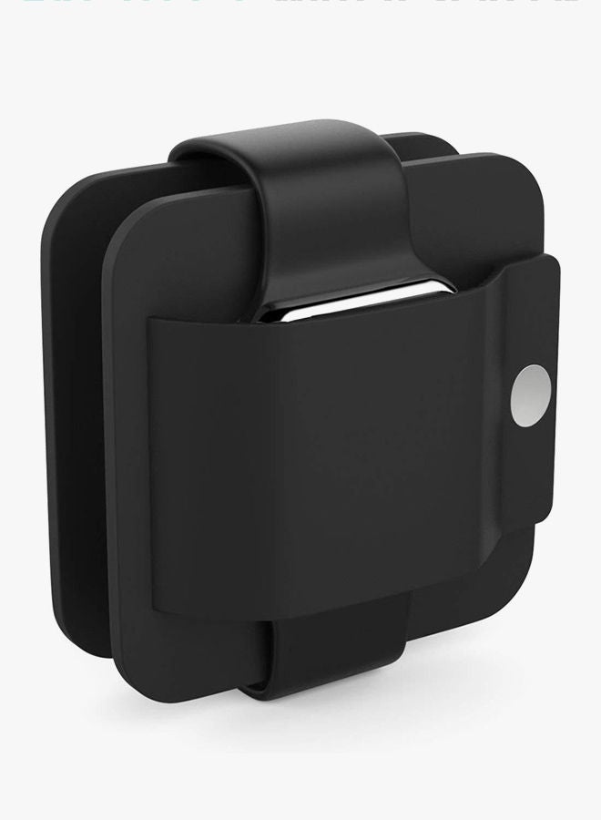 NIBEMINENT Charging Case Soft Silicone Charger Wallet For Apple Watch 38 & 42mm Black  - Image 3