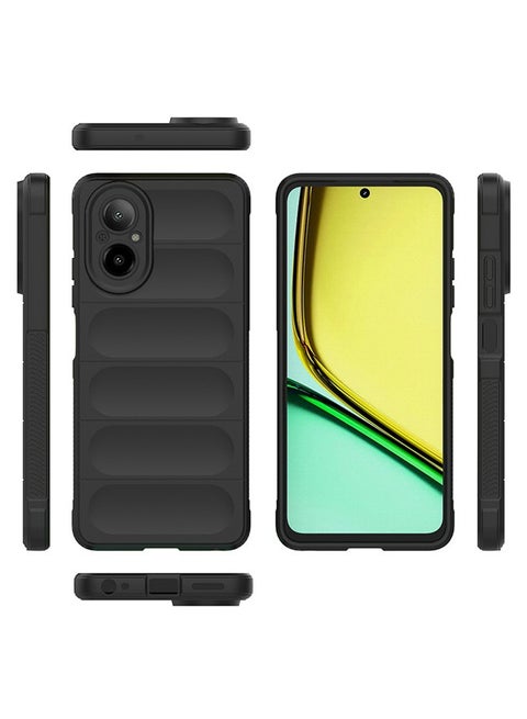 Custodia In Silicone Con Motivo Gatto Per Realme C67 4G, Morbida, Antiscivolo E Protezione Anti-caduta, Colore Nero