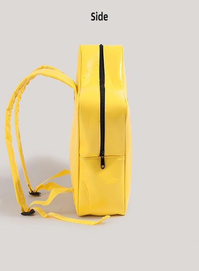 Vobomo Yellow Star Kawaii Backpack PU Leather Ita Bag Backpack Y2k Shoulder Bag Aesthetic Cute Backpack (Yellow) - Image 5