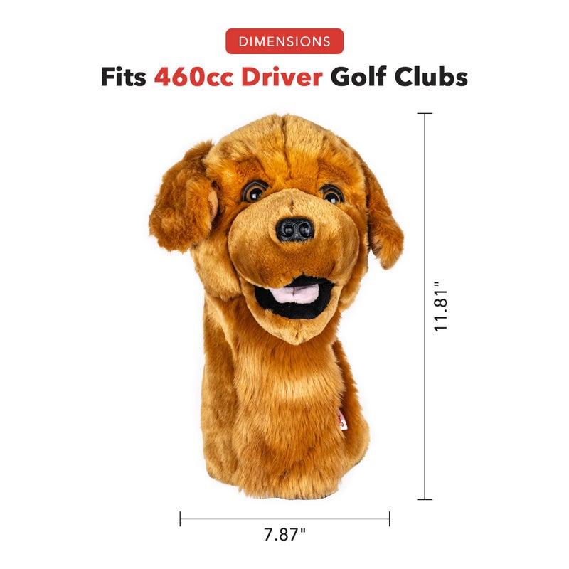 Daphne's Headcovers Golden Retriever Driver Headcover Premium Driver Headcovers Funny Golf Club Covers Stylish Protection for Your Clubs Men's Golf Gear Driver Headcover for Men and Women - Image 3