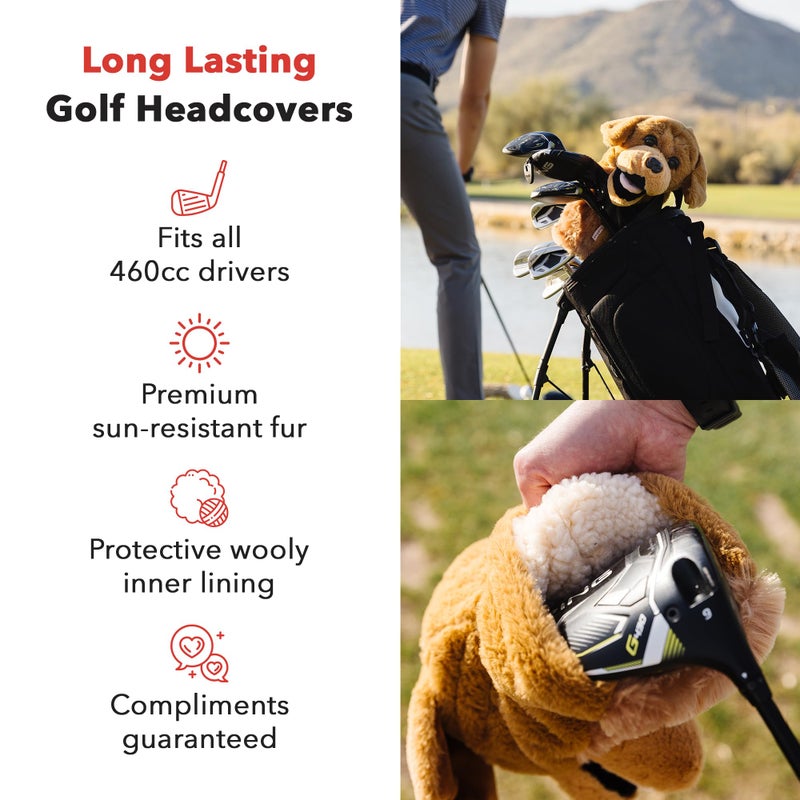 Daphne's Headcovers Golden Retriever Driver Headcover Premium Driver Headcovers Funny Golf Club Covers Stylish Protection for Your Clubs Men's Golf Gear Driver Headcover for Men and Women - Image 5