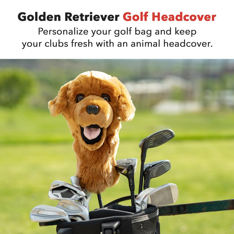 Daphne's Headcovers Golden Retriever Driver Headcover Premium Driver Headcovers Funny Golf Club Covers Stylish Protection for Your Clubs Men's Golf Gear Driver Headcover for Men and Women - Image 2