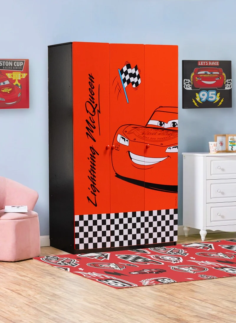 Disney Disney Cars Lightning Wardrobe Closet for Kids/Teen - Storage Organizer and Clothes Dresser - 6 Storage and 1 Hanging Compartments – Anti-Tip Anchor Kit - Solid MDF Wood Construction