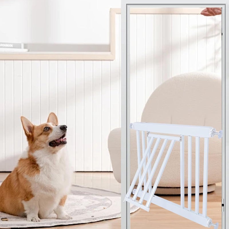 Short Dog Gate Expandable, Low Pet Gate for Small Dogs, Pressure Mount Indoor Step Over Pet Barrier with Adjustable Width, Easy Installation No Drilling Needed for Doorways Stairca (L) - Image 3