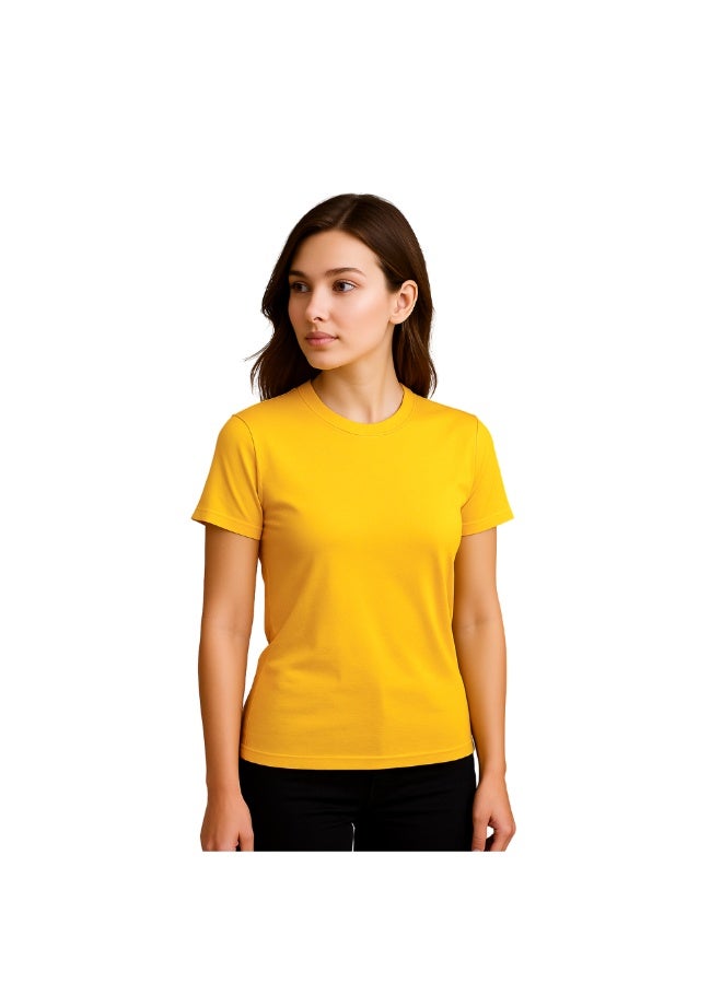 PRINTSHOP4ME Adult Round Neck Combed Women's T Shirt 190 GSM Pure Cotton Basic Colors - Image 2