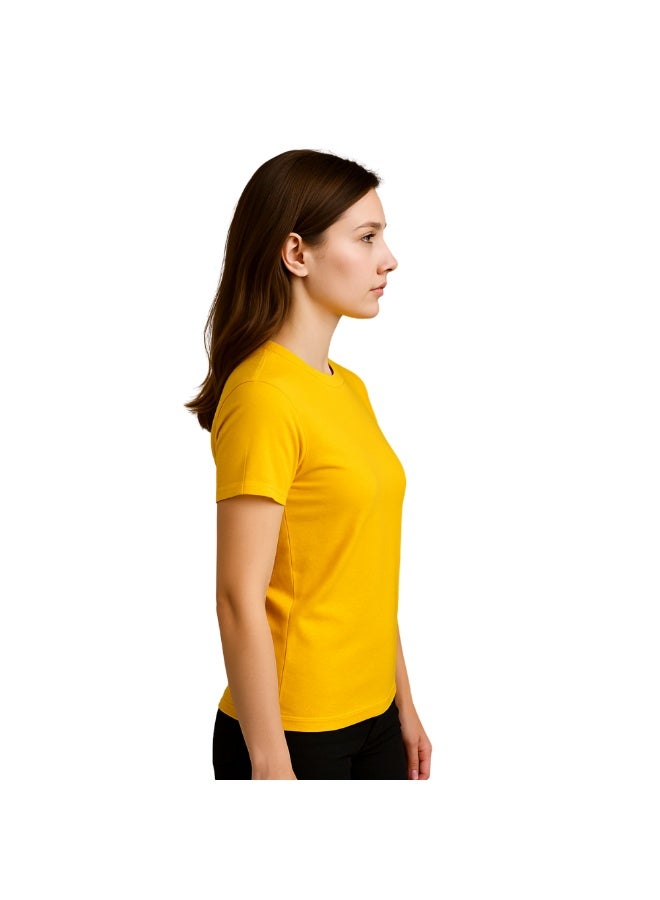 PRINTSHOP4ME Adult Round Neck Combed Women's T Shirt 190 GSM Pure Cotton Basic Colors - Image 4