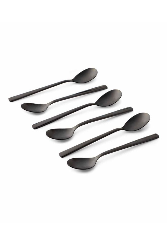 Life Smile 12pcs Cutlery Set, 18/10 Stainless Steel, Flatware Set, 12pcs Tea Spoon, Shine Black, for Home Kitchen, Mirror Polished  - Image 2