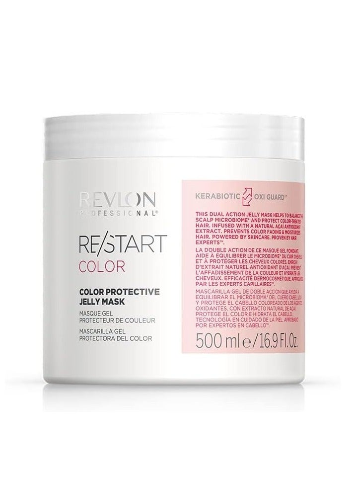ريفلون قناع جيلي لحماية لون الشعر من ري/ستارت، 500 مل، قناع لتعزيز لون الشعر، علاج للشعر يرطب ويحمي من بهتان لون الشعر، قناع بخلاصة الأساي الطبيعية - Image 1