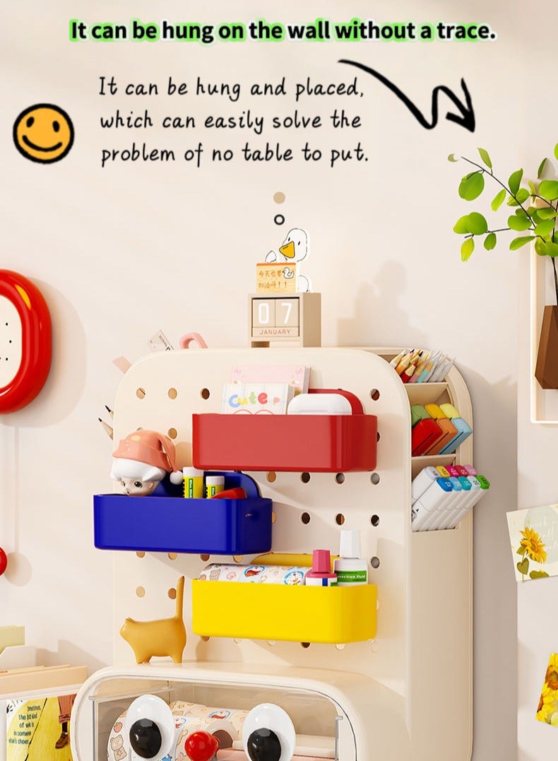 Multi-functional desktop Hole-hole board storage box,Hook Drawer Type Hole Board Small Card Stand Display Desktop Storage Box ,Desk Stationery Organization Bathroom storage Cosmetics storage hallway storage - Image 4