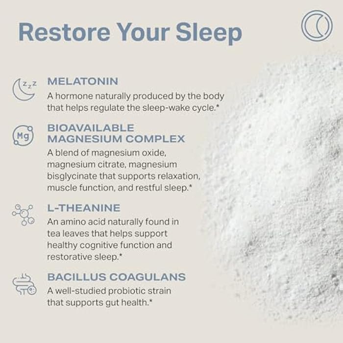 Proper, The Blues Sleep Aid – Nutrient-Dense Superfood Powder with + Melatonin, Magnesium, L-Theanine, GABA, Valerian Root & Tart Cherry – Calm Supplement for Nighttime Relaxation & Sleeping - Image 4
