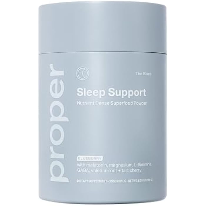 Proper, The Blues Sleep Aid – Nutrient-Dense Superfood Powder with + Melatonin, Magnesium, L-Theanine, GABA, Valerian Root & Tart Cherry – Calm Supplement for Nighttime Relaxation & Sleeping - Image 2