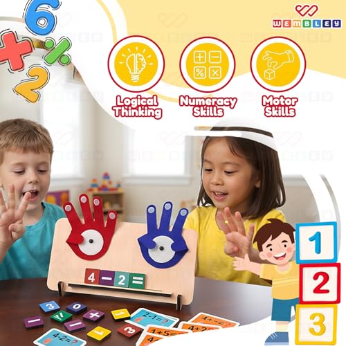 Wembley Educational Math Learning Toy for Kids 3-5 Years | Montessori Toys with Foldable Finger Counting Hands | Number Blocks Counting Game | Learn Addition & Subtraction | Gift for Boys & Girls - Image 4