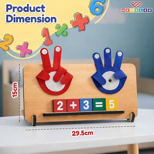 Wembley Educational Math Learning Toy for Kids 3-5 Years | Montessori Toys with Foldable Finger Counting Hands | Number Blocks Counting Game | Learn Addition & Subtraction | Gift for Boys & Girls - Image 2