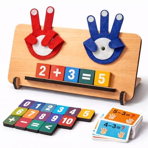 Wembley Educational Math Learning Toy for Kids 3-5 Years | Montessori Toys with Foldable Finger Counting Hands | Number Blocks Counting Game | Learn Addition & Subtraction | Gift for Boys & Girls - Image 1
