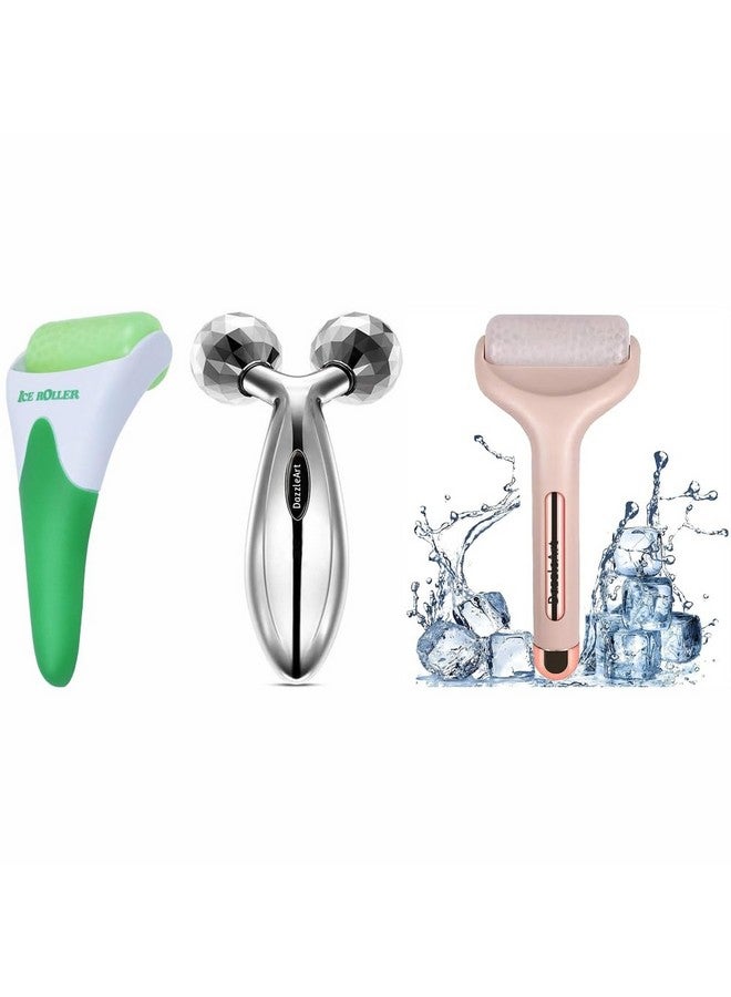ANSHU Ice Roller for Face & Eye Puffiness, Cool Facial Ice Rollers for Face With 3D Manual Roller Face-lift Wrinkle Remover Relaxation Buy 2 Get/1 Free - Image 1