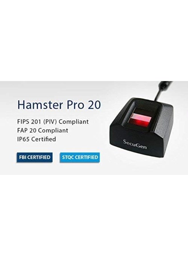 SecuGen Hamster Pro 20 Biometric Fingerprint Scanner, Black - Image 2