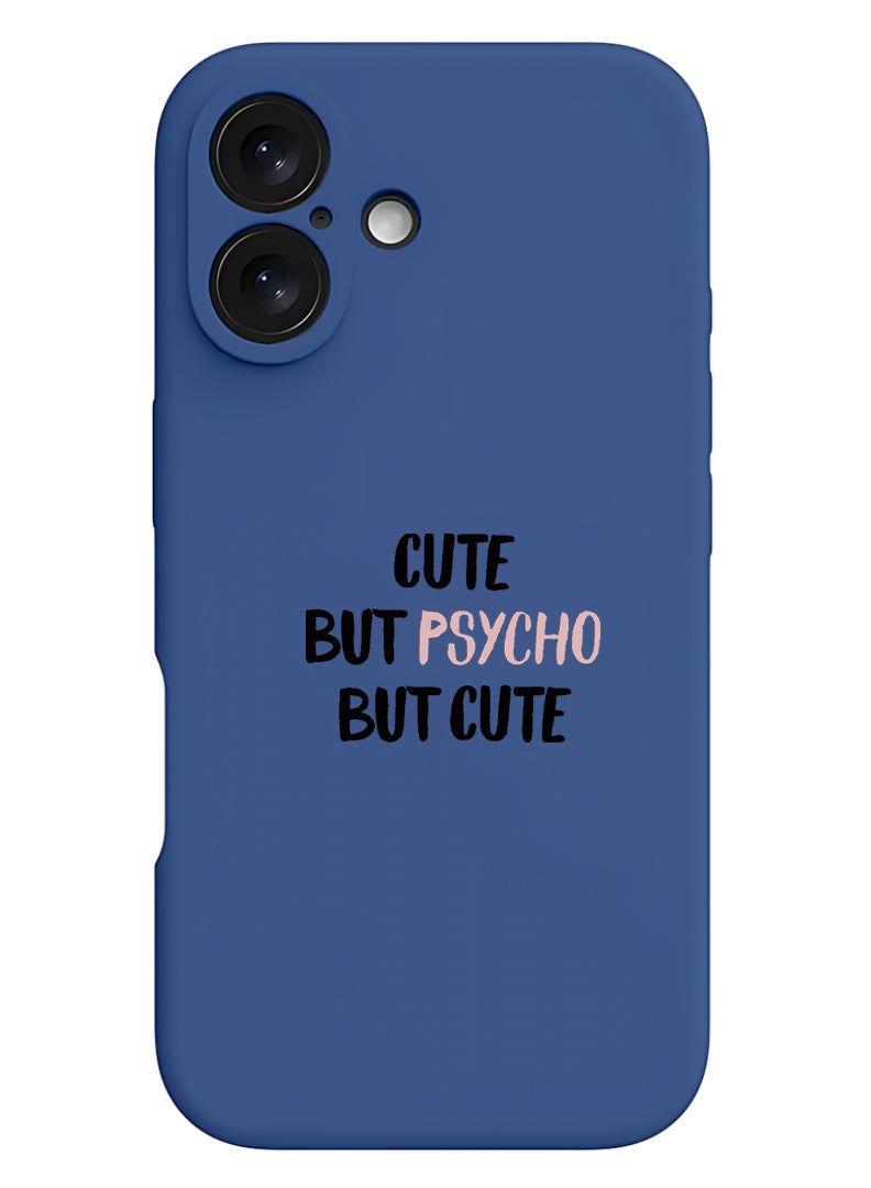 Theodor Protective Slim Fit Case Liquid Silicone Cover with Full Body Protection Anti-Scratch Shockproof Case For Apple iPhone 17 (Blue) cute psycho - Image 1