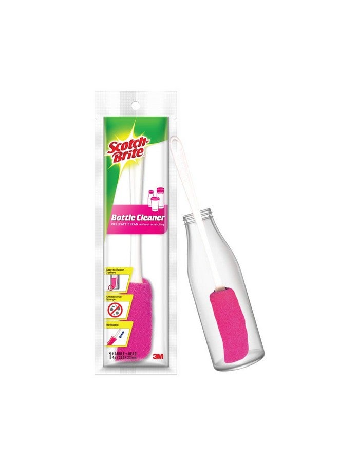Scotch  Plastic Bottle Cleaner Brush (Pink And White,Pack Of 1) - Image 1