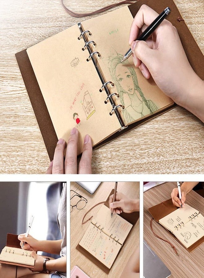 2heet Vintage Refillable Traveler Journal A6 - Premium PU Leather Travel Diary with 180 Blank Pages, Zipper Pocket & Card Slots - Sketchbook, Memory Travel Notebook & Planner Gift - Image 5
