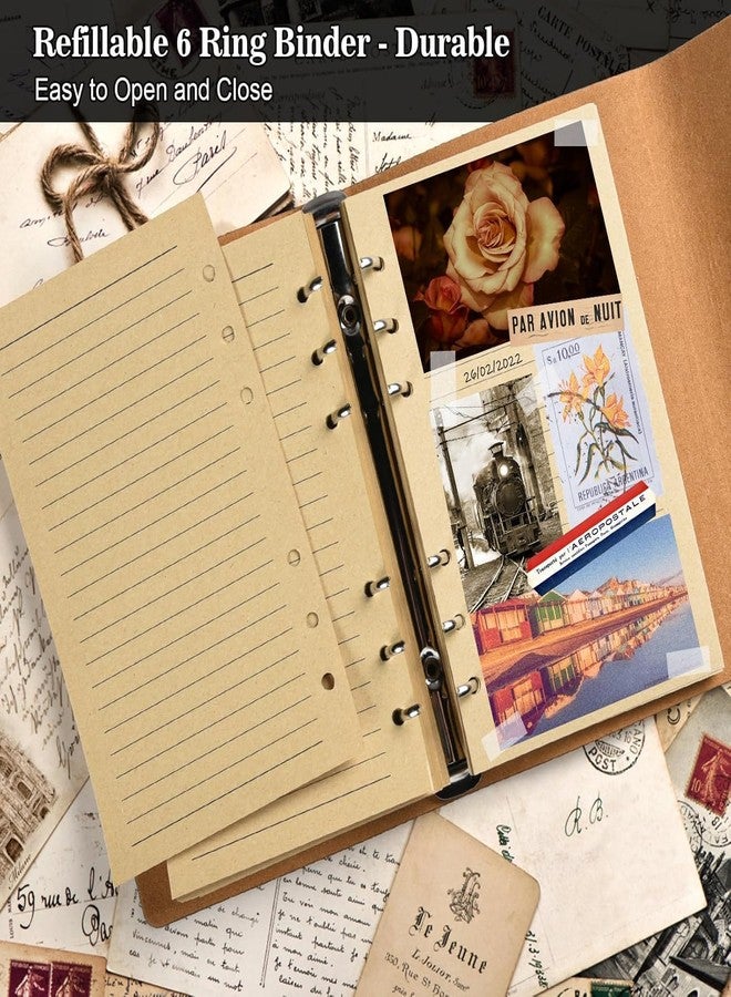 2heet Vintage Refillable Traveler Journal A6 - Premium PU Leather Travel Diary with 180 Blank Pages, Zipper Pocket & Card Slots - Sketchbook, Memory Travel Notebook & Planner Gift - Image 2