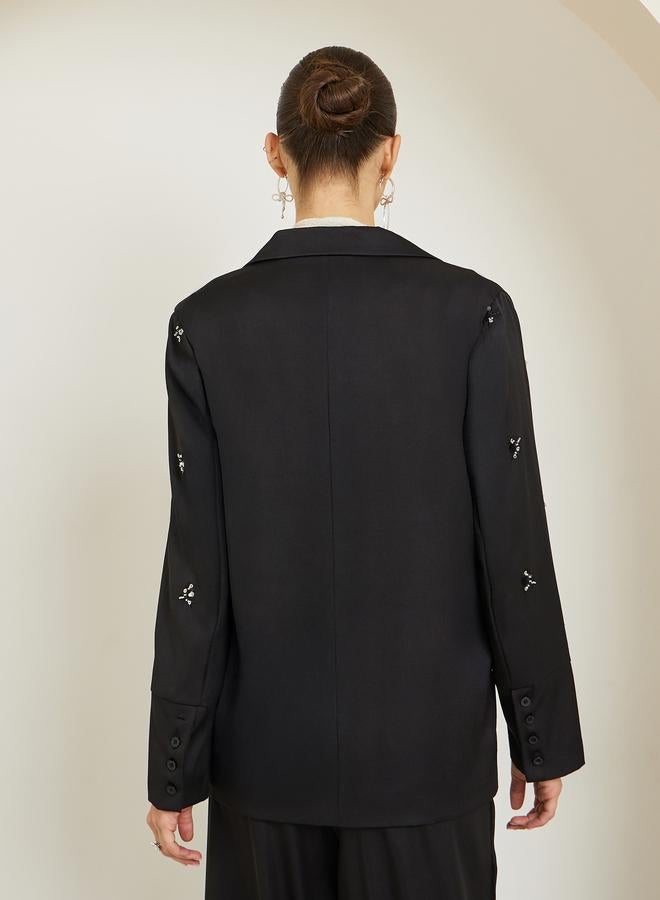 ستايلي بليزر بقصة عادية مزين - Image 4