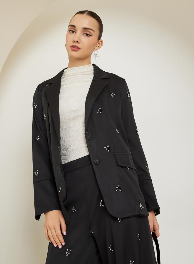 ستايلي بليزر بقصة عادية مزين - Image 1