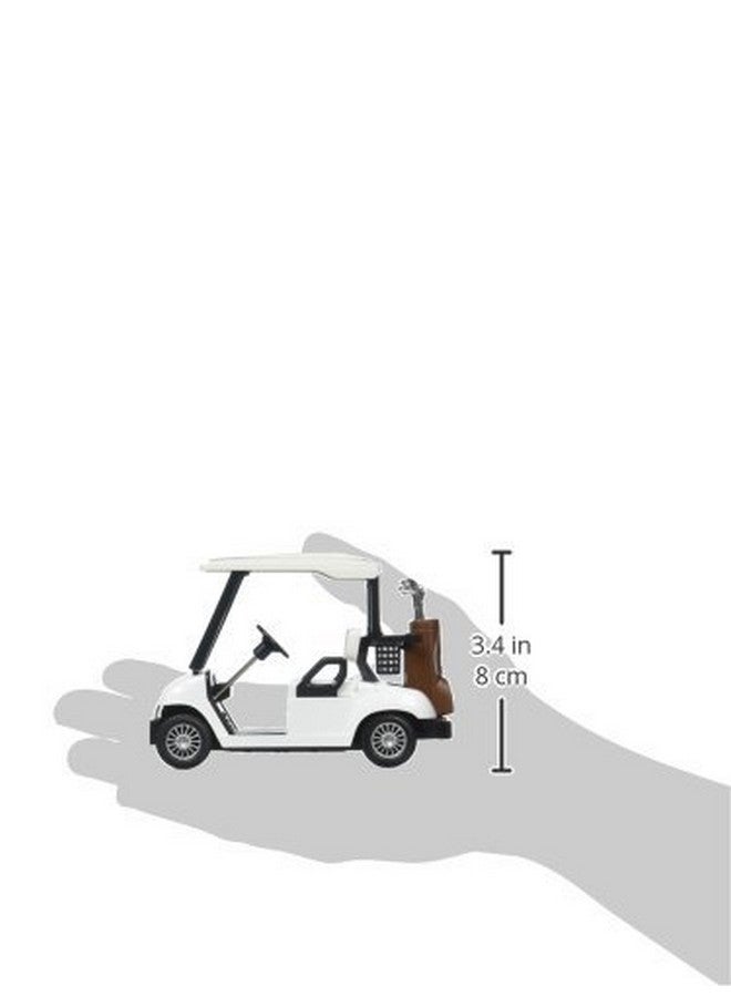 KinsFun White No Decal Golf Cart 4½" Die Cast Metal Model Pullback Action Toy Car - Image 3