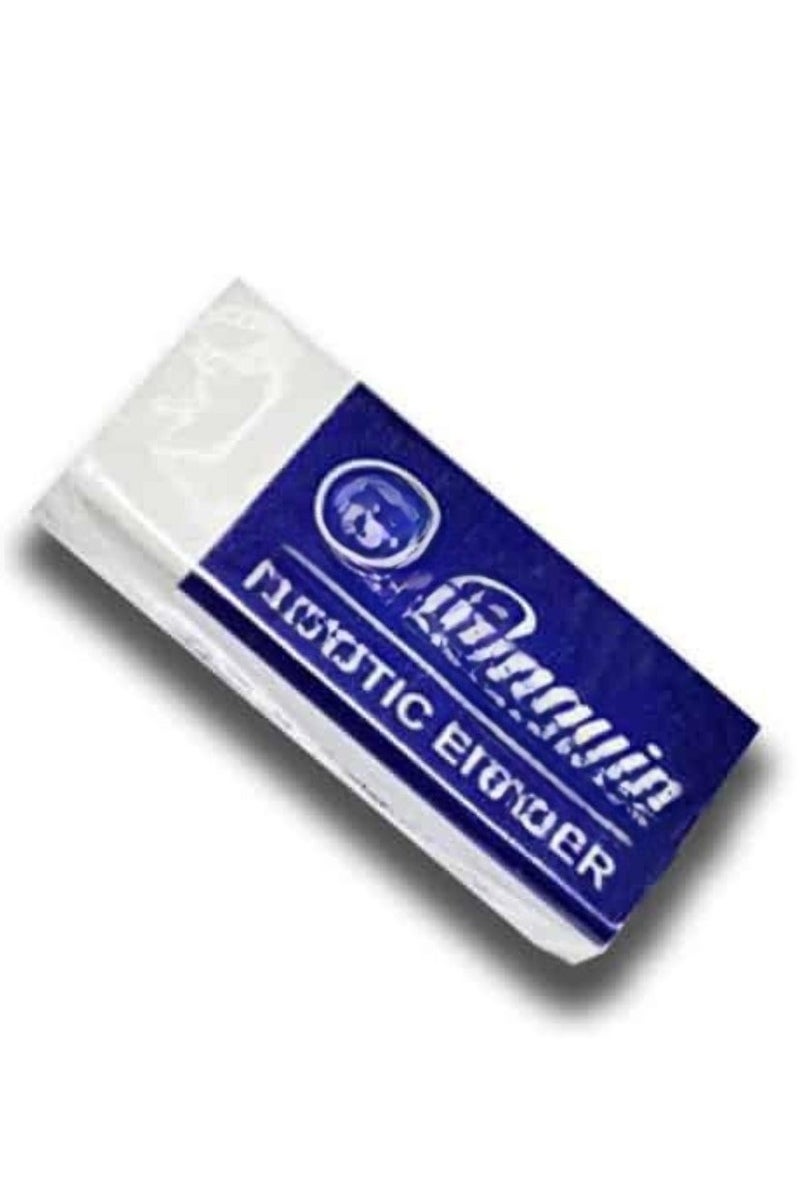 Penguin E-208 White Plastic Eraser – Practical Design for Students and Artists - Image 2