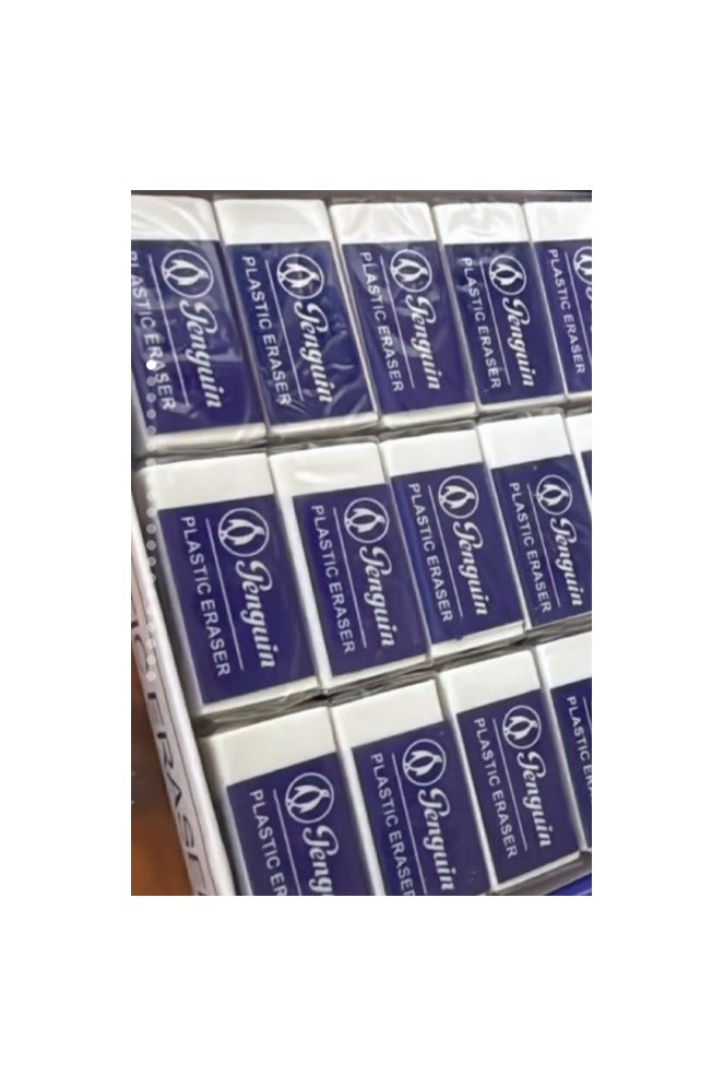 Penguin E-208 White Plastic Eraser – Practical Design for Students and Artists - Image 1