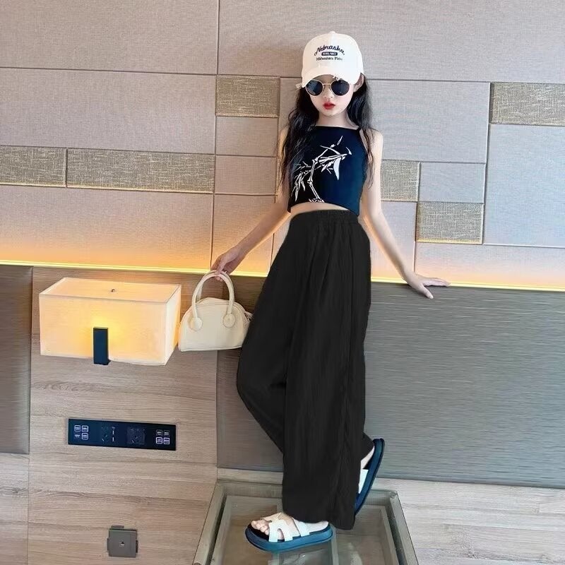 Girls' Summer Pants Thin Children'S Anti-Mosquito Pants Girls' Trousers Big Children'S Summer Wide-Leg Yamamoto Pants - Image 1