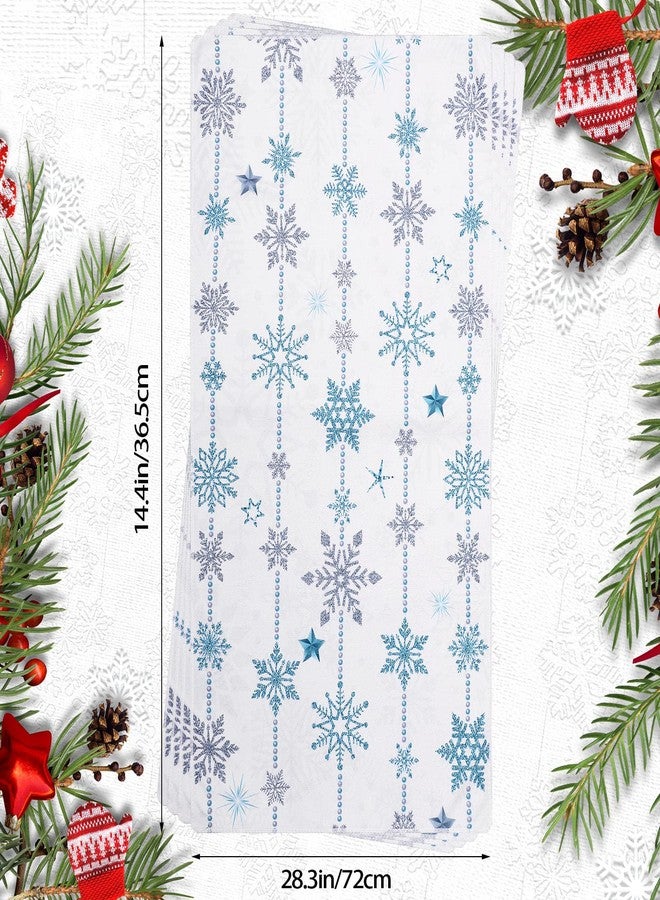 Funtery 3 Pcs Winter Snowflake Hand Towels Snow Hand Bath Towel Absorbent Soft Hanging Towels Christmas Washcloths Kitchen Dish Towels for Bathroom Holiday Decor,14 x 28 Inches - Image 2