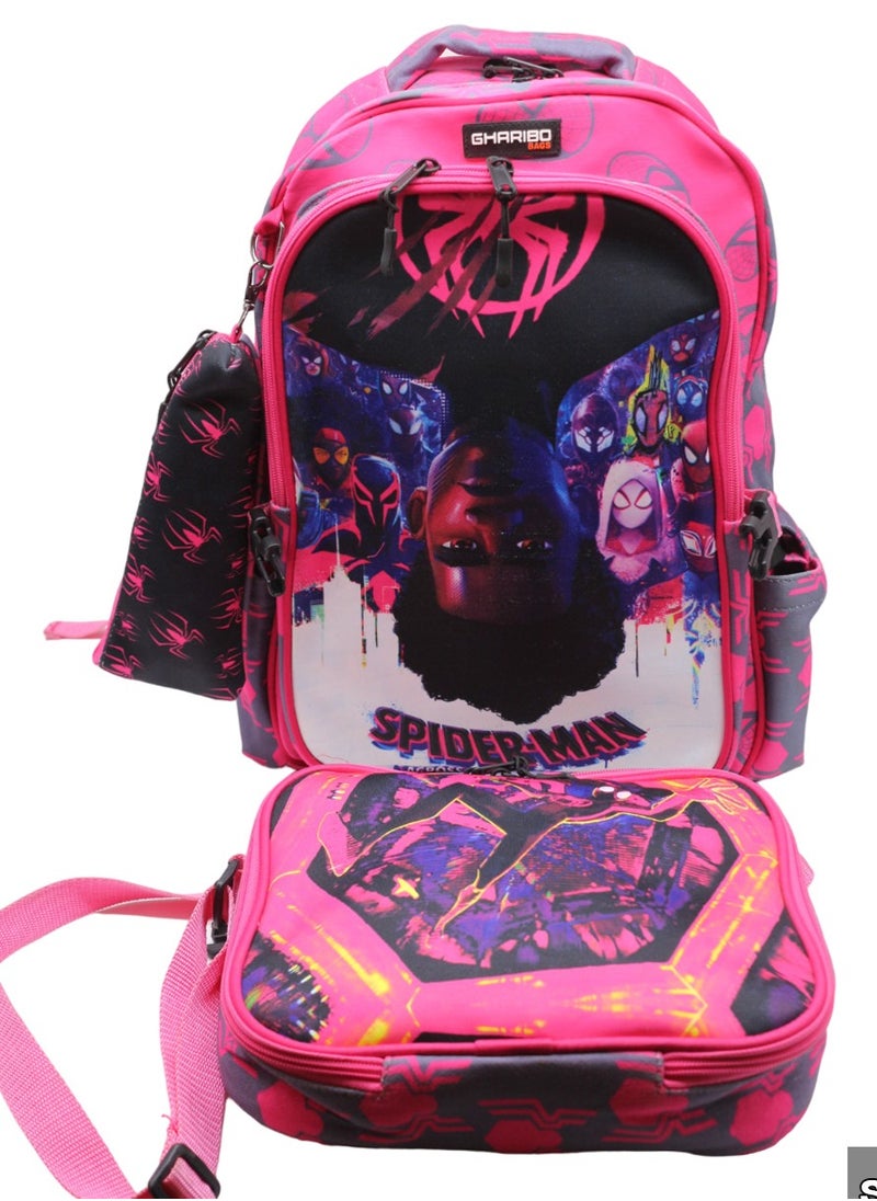 Gharibo Bags School backpack with lunch bag Size 17 model 32 SpiderMan1  - Image 1