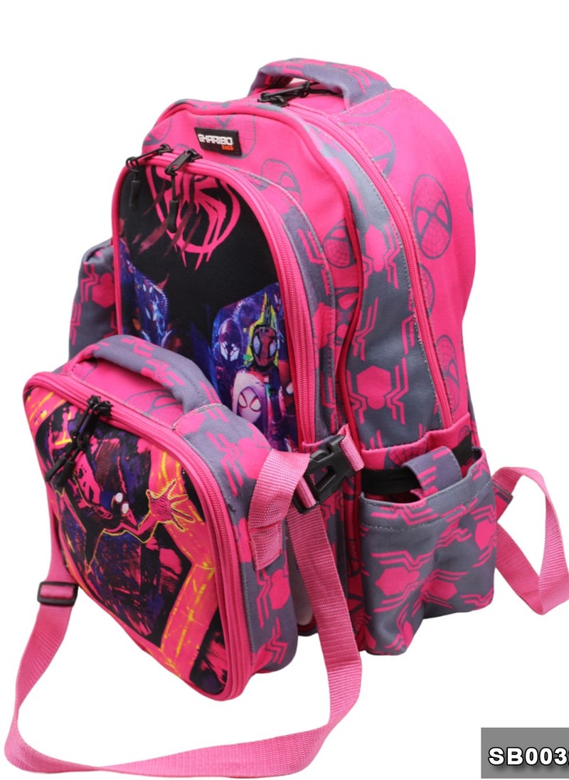 Gharibo Bags School backpack with lunch bag Size 17 model 32 SpiderMan1  - Image 4