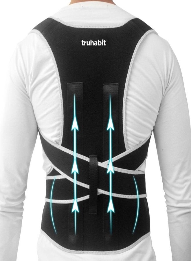 TruHabit Posture Corrector for Men (Small) Back Brace Back Support Belt Back Pain Belt for Pain relief & Hump Prevention, Adjustable Shoulder Support, Back Belt for Back Pain & Shoulder Belt for Men - Image 1
