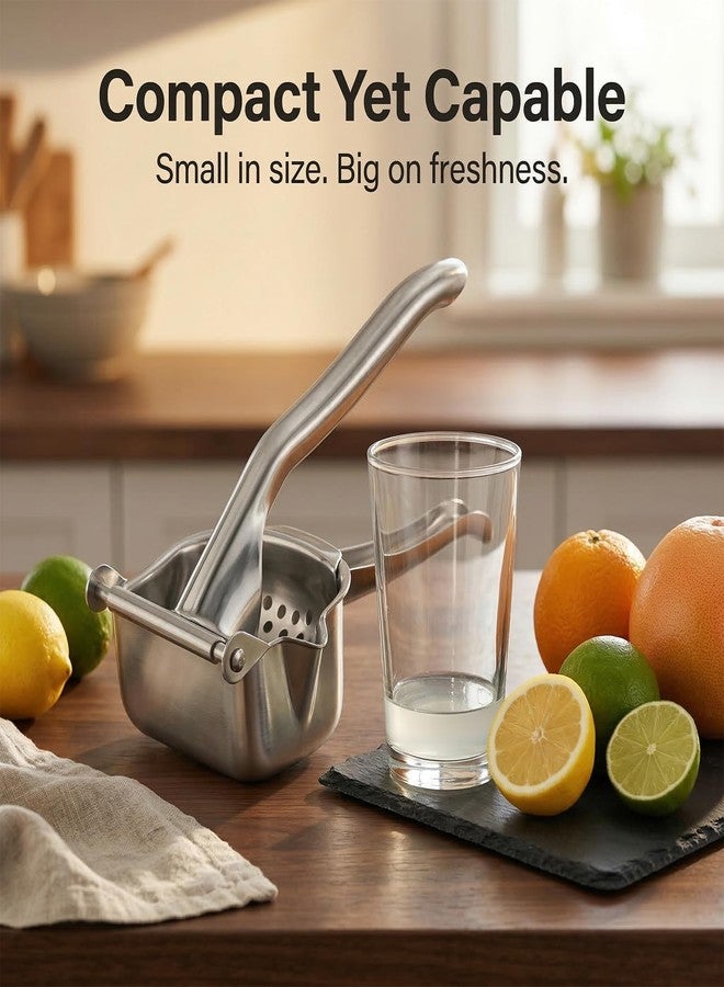 RWIXR Hand Juicer Squeezer, Heavy Duty Stainless Steel Manual Citrus Juicer Press, for Lime Orange Grapefruit Tangerine, Easy Clean & Dishwasher Safe - Image 3