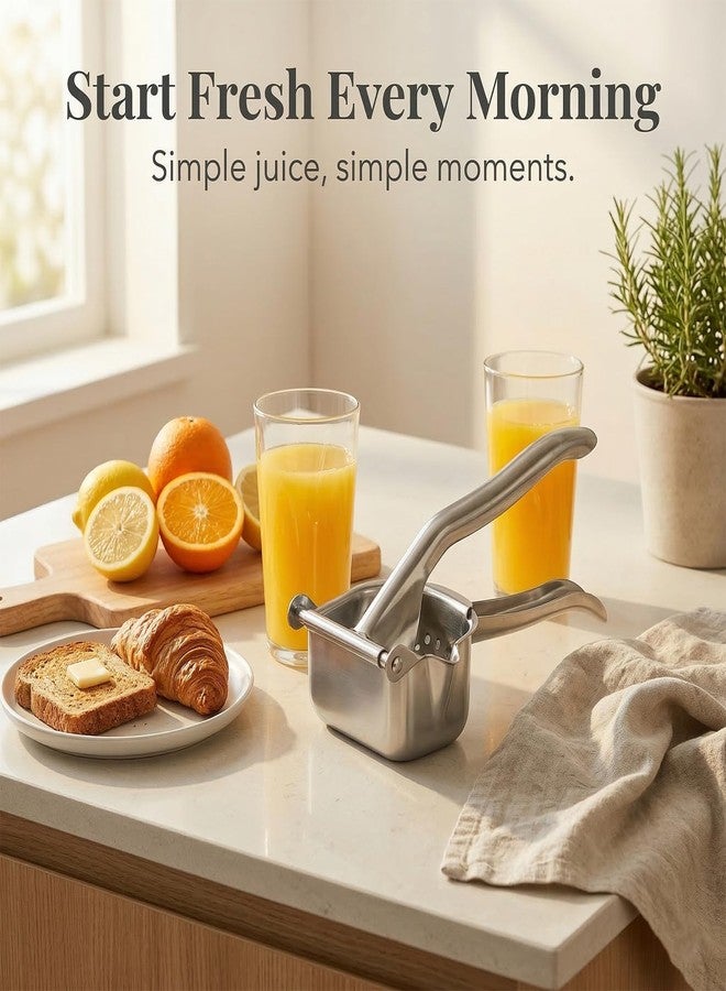 RWIXR Hand Juicer Squeezer, Heavy Duty Stainless Steel Manual Citrus Juicer Press, for Lime Orange Grapefruit Tangerine, Easy Clean & Dishwasher Safe - Image 4