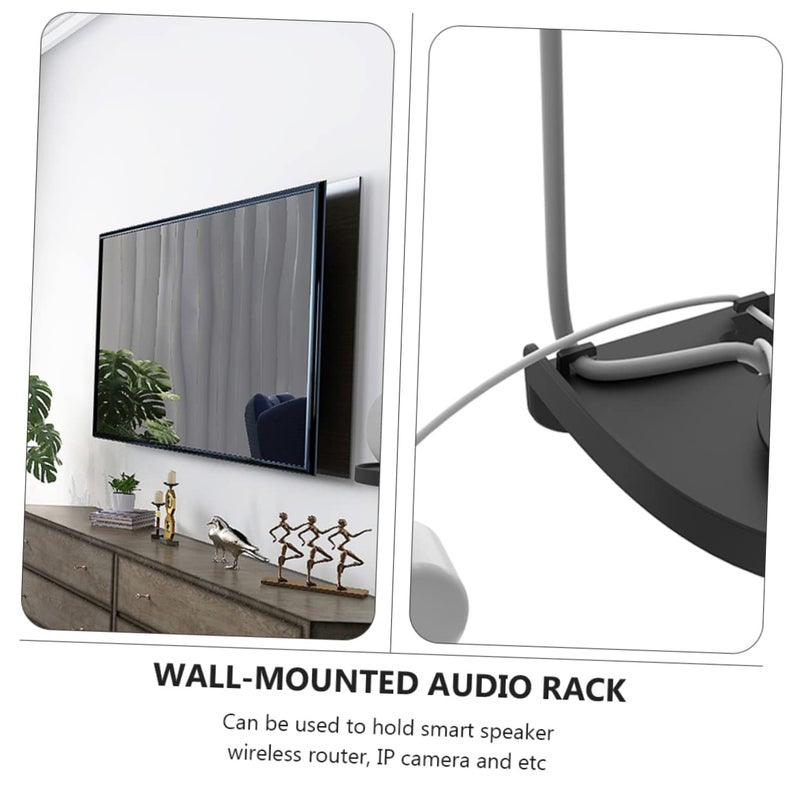 Wall Mounted Audio Rack Bracket Wire Winder Lightweight Space Saving Black 14 8X13 8X4 1CM - Image 3