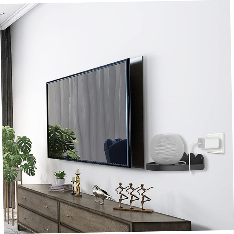 Wall Mounted Audio Rack Bracket Wire Winder Lightweight Space Saving Black 14 8X13 8X4 1CM - Image 4
