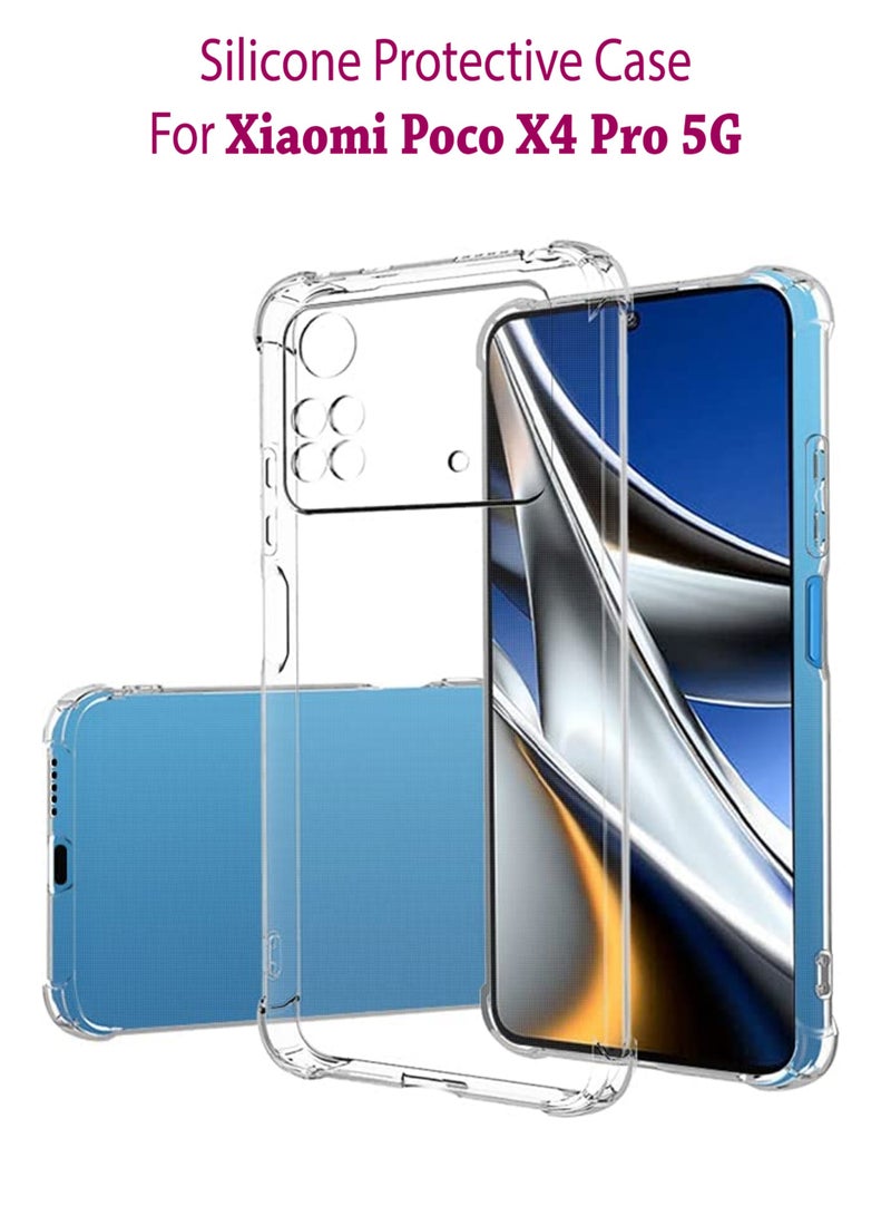 ولديك غطاء حماية خلفي من السيليكون لهاتف Xiaomi Poco X4 Pro 5G شفاف - Image 1