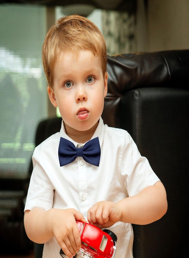 BEWDIO Navy Blue Bow Ties for Boys Pre Tied Toddler Bow Tie Adjustable Kids Baby Bowties for Wedding Party (57-01) - Image 2