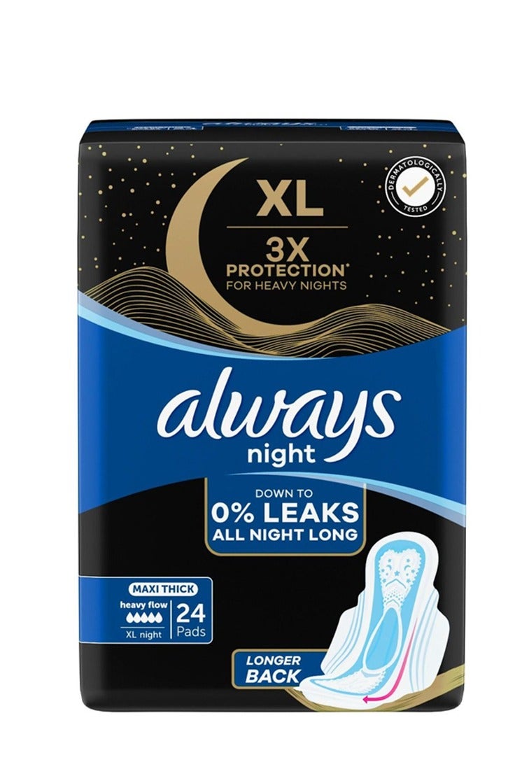 Always Dreamz Cool & Dry Maxi Thick Sanitary Pads with Wings for Night - Night Light 24 Pads  - Image 1