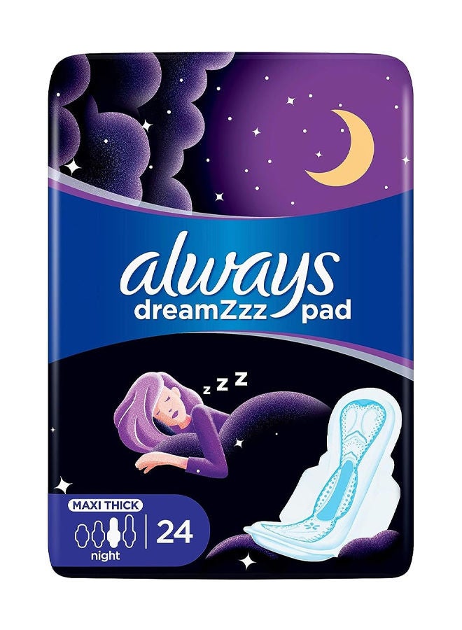 Always Dreamz Cool & Dry Maxi Thick Sanitary Pads with Wings for Night - Night Light 24 Pads  - Image 2