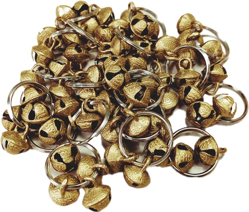 kunya Finger Ring Clapping Ghungroo Golden Silver Kadi Anguthi Brass Small Bells finger cymbals for Bhajan Lord Goddess God Ganesh Ganapati Pooja Aarti (10) - Image 3