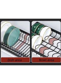Generic Foldable 2 Tiers Dish Drying Stand, Kitchen Organizer with Utensils & Cutting Board Holder  - Image 5