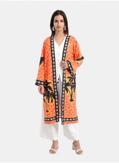 Carina Colorful Palm Printed Kimono  - Image 1