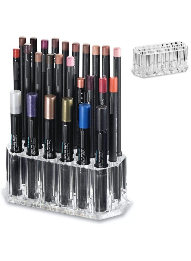 BY ALEGORY BY ALEGORY Acrylic Eyeliner Organizer & Lip Liner Organizer 26 Space Storage 20 Standard 6 Jumbo Cosmetic Pencil Makeup Display Case Refillable Container  - Image 1