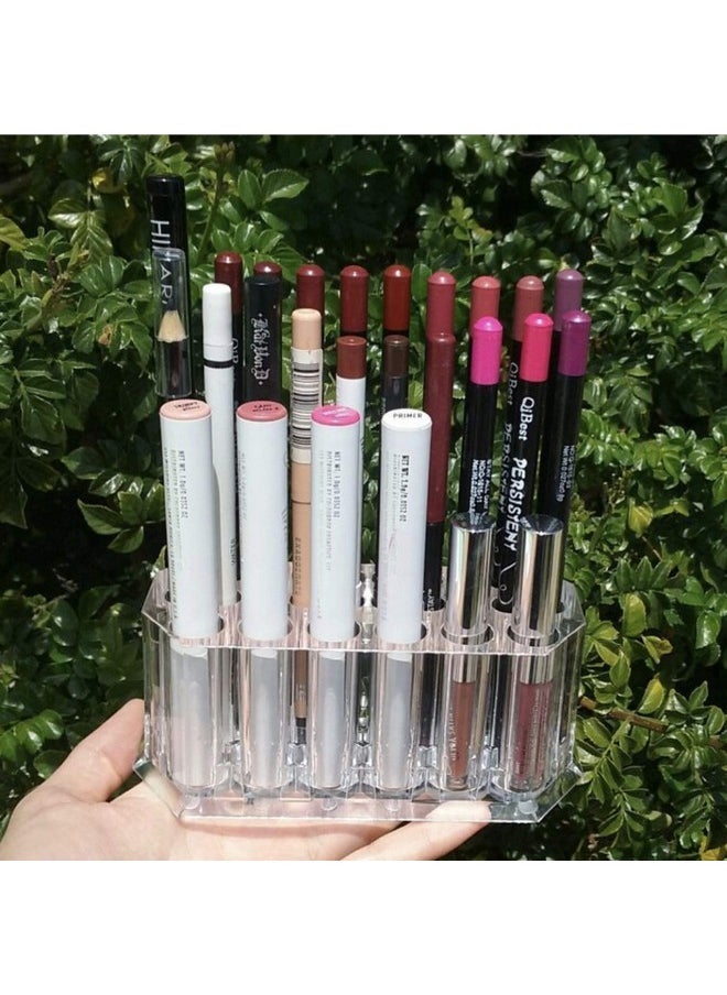 BY ALEGORY BY ALEGORY Acrylic Eyeliner Organizer & Lip Liner Organizer 26 Space Storage 20 Standard 6 Jumbo Cosmetic Pencil Makeup Display Case Refillable Container  - Image 5