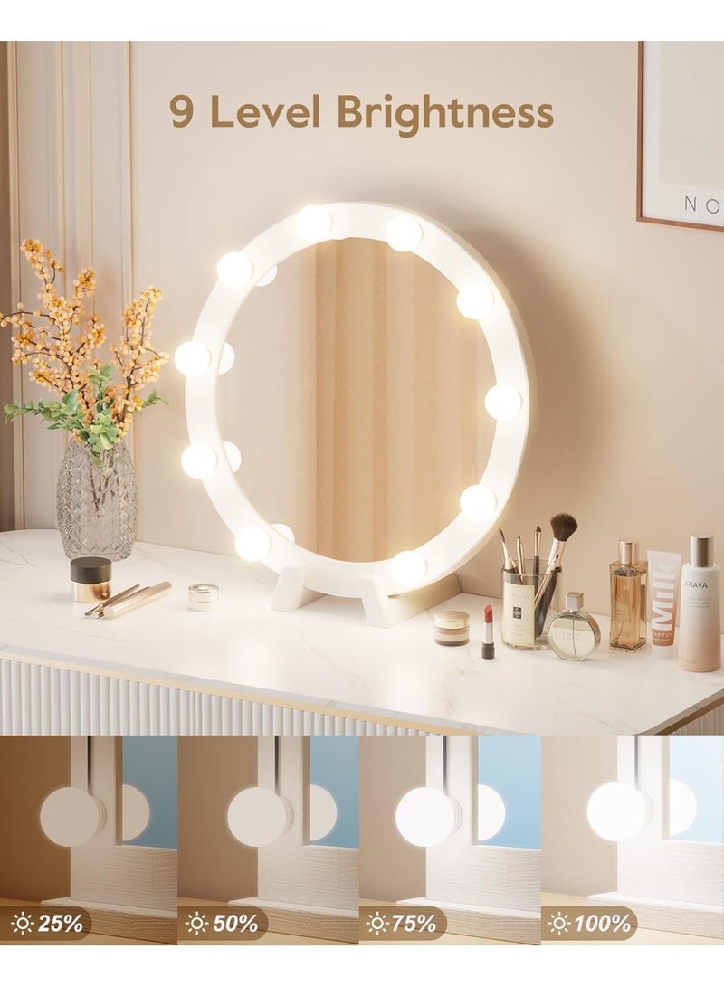 Kimaya Hollywood Style LED Vanity Mirror Lights Kit with 10 Dimmable Light Bulbs for Makeup Dressing Table and Power Supply Plug in Lighting Fixture Strip - Vanity Mirror Light - White (No Mirror Included) - Image 5